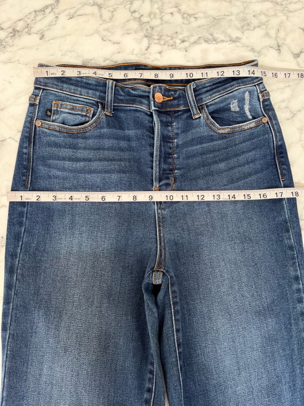 Judy Blue Johnny High Rise Hidden Button Fly Dad Jeans Medium Wash Blue 29 - Picture 14 of 16